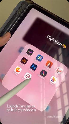 Naeema🎧| Brand & Graphic Designer | Artist on Instagram: "Now you can easily turn your ipad into a graphic tablet with Easycanvas for windows 💻 This has honestly helped me so much during my college when i had to illustrate in adobe illustrator or photoshop and i couldn’t draw with the mouse, getting a graphic tablet was not an option for me so i researched and found this app called Easycanvas where i could just connect my PC to ipad and use it as a drawing tablet. I wanted to share about this 