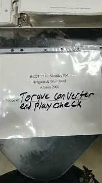 Torque Converter End Play Check