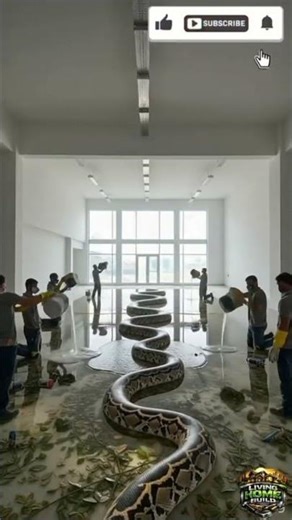 Transform Your Space: Insane 3D Snake Epoxy Floor Creation Revealed! 🐍✨ #epoxyfloor