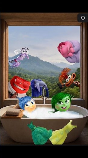 POV: Joy & Disgust Taking a Bath 😳🤣🛁 Other Emotions Are Watching! #insideout