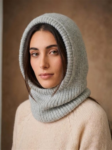 Balaclava Knitting Pattern Modern Knit Hood Cowl Scarf Combo Winter Neck Warmer Half Fisherman Rib Brioche Stitch PDF Digital Download - Etsy