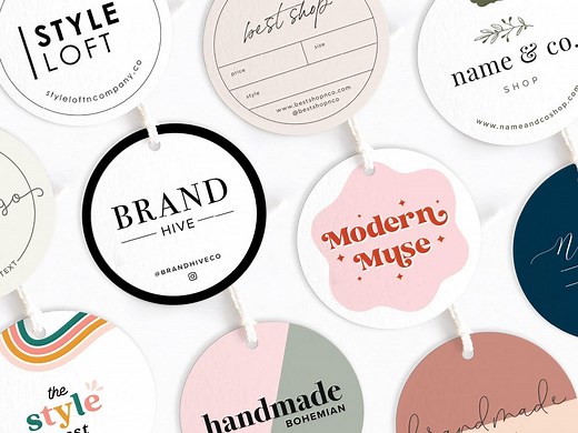 Round Hang Tag, Custom Tag, Clothing Label, Custom Circle Tag - Etsy