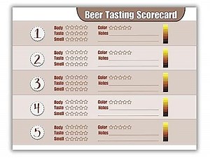 Beer Tasting Scorecards – 25 Premium Beer Tasting Mats for Parties, BBQs & Breweries – Perfect for Tasting Beer Flights, Blind Tastings, Gifts & Summer Events