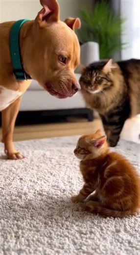 Pitbull vs Kitten Showdown #shorts