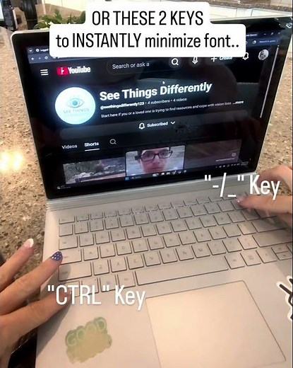 INSTANT computer HACK to enlarge font!! #visionloss #lowvision #assistivetechnology