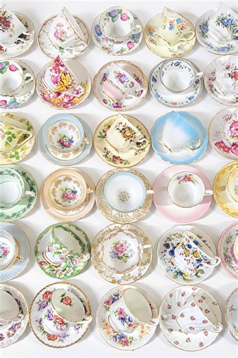 Vintage Tea Cups and Saucers Birthday/bridesmaid/baby Shower/christmas/wedding/bridal Gift/teaparty - Etsy