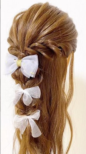簡単ヘアアレンジ52 ピンなし！ ゴムだけでできる！ ハーフアップ 発表会・結婚式お呼ばれにもおすすめ！制服 ピアノ発表会髪型 卒業式 入学式 髪型 子ども #shorts #ヘアアレンジ