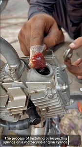 Installing Motorcycle Engine Valve Springs 🔧 #youtubeshorts #engine #automotive
