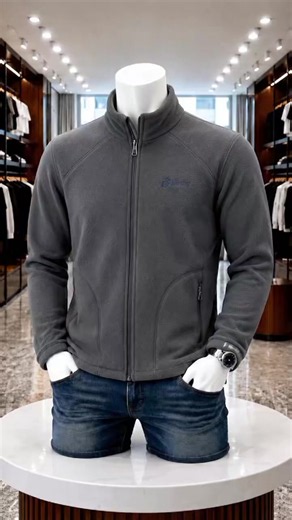 Jaket Oversize Tamp-X Pria | Leher Berdiri Bordir Zipper