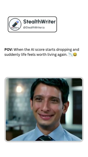 When the humanizer actually works 📉✨ #stealthwriter #essaywriting #collegememes