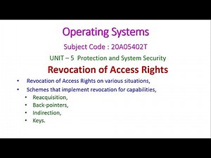 Revocation of Access Rights-Operating Systems-20A05402T-UNIT – 5 -Protection and System Security