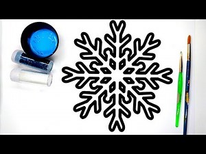 Painting Winter Snowflake Painting Pages for Children to Learn to Color with Painting