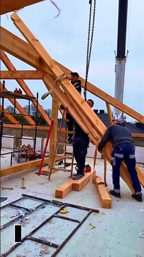 Installing Giant Roof Frame with Crane!