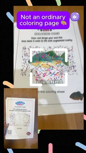 Color. Scan. Watch It Come to Life! 🐟✨ #shorts #shortvideo #coloringpages