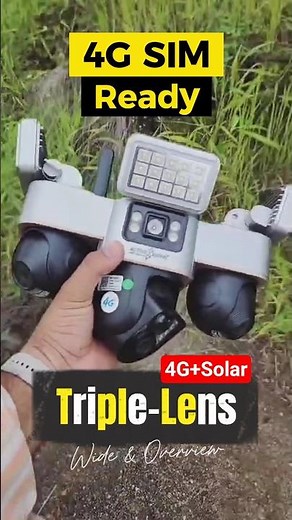 4G Solar Triple-Lens Security Camera | Farm & Site Monitoring | G15 #cctv #shorts