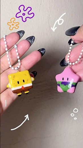 Diy Spongebob & Patrick Star BFF keychain #spongebob #spongebobsquarepants‪@SpongeBobOfficial‬