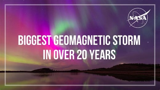 Fireworks for the new year? Not quite! 2025 saw the largest geomagnetic storm in more than 20 years on Earth, lighting up the sky with aurora seen much farther south and at much higher altitudes than usual. Data captured during this historic event will be analyzed for years to come, revealing new lessons about the nature of geomagnetic storms. | NASA’s Goddard Space Flight Center
