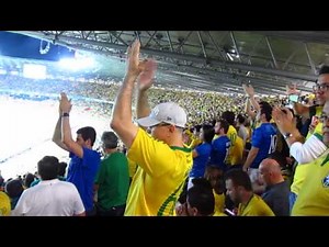 Brazilian supporters applause after the seventh German goal