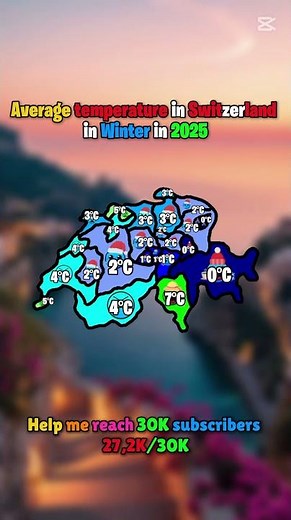 Average temperature in Switzerland in Summer + Winter 2025 #europe #mapguide #map #mapping #mapper