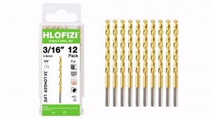 1/8" Cobalt Drill Bit (12 Pack), Titanium Twist Drill Bits for Metal, Stainless Steel, Cast Iron and Wood