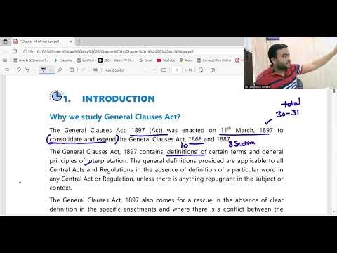 CA Inter Law General Clauses Act 1897 || Chapter 14 Part 1 || ICAI Module || #ca #cainter #law