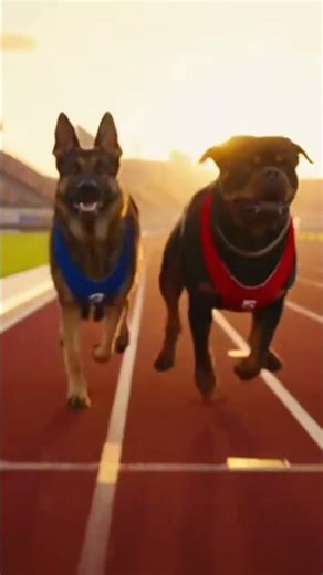 German Shepherd vs Rottweiler: 100m Explosive Sprint Showdown! Who Wins?