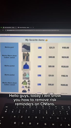 CNfans warning removing ‼️#cnfans #spreadsheet #remove #fyp #viral