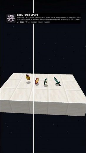 Snow Pink ( CPvP ): Best CPVP Minecraft Texture Pack #minecraft #texturepack #shorts #mc