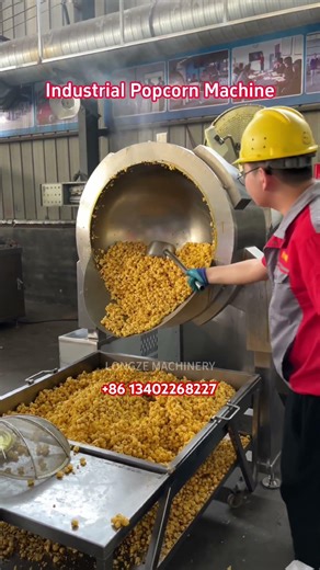 75kg/h Industrial Popcorn Maker Machine, Popcorn Equipment, Induction Popcorn Coating Machine
