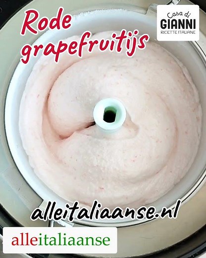 Rode grapefruit ijs 🍊 Italiaans recept gemaakt met ijsmachine #ijsje #grapefruit #icecream #ijsmaken