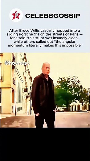Bruce Willis mid-drift Porsche entry defies all physics 🏎️ #red2 #brucewillis