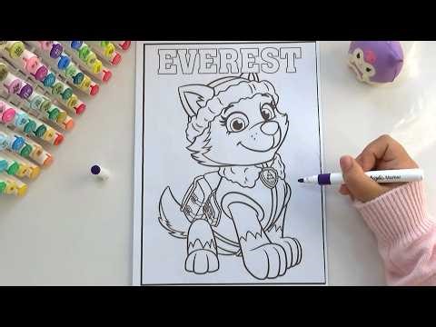 PAW Patrol Coloring Book: How to Color Everest Step by Step 🐾🐾