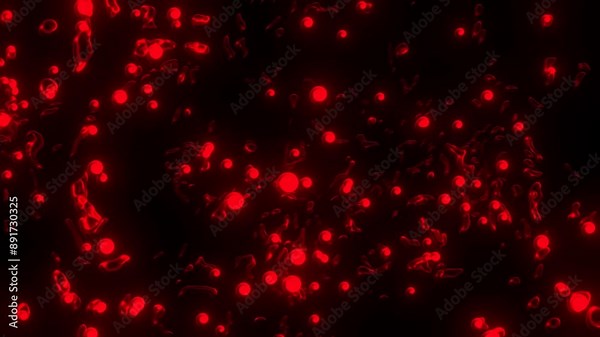 3D Animation of Cell division under a microscope. Dividing and Multiplying Cells. Cell mitosis concept. Inside Human Body.