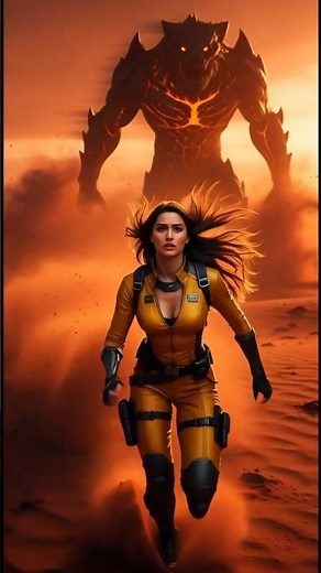 Latina Warrior vs Alien Beast on 🔥 MARS — 20s Action Reel Epic Sci Fi Chase!” #mysticdepths#AI