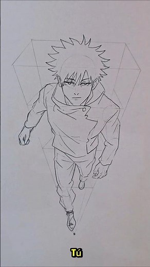 How to draw characters in front perspective in less than 30 seconds #tutorial #megumi #itadori