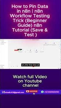 How to Pin Data in n8nThat Saves Hours #nocode #workflow