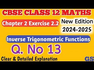 Chapter 2 - Exercise 2.2 (Q.No 13) - Inverse Trigonometric Functions - CBSE Class 12 Maths in Tamil