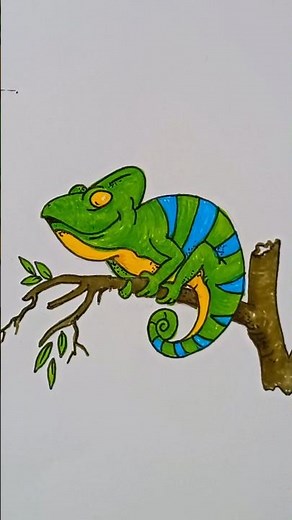 How to draw chameleon with sketch pen #sketch #coloring #drawing #art #study #motivation #animals