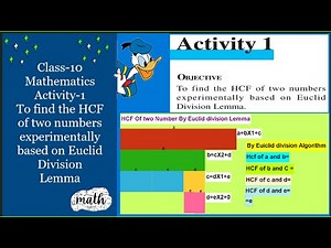 Maths activity-1 || Class-10 |To find the HCF of two numbers based on Euclid Division Lemma || NCERT