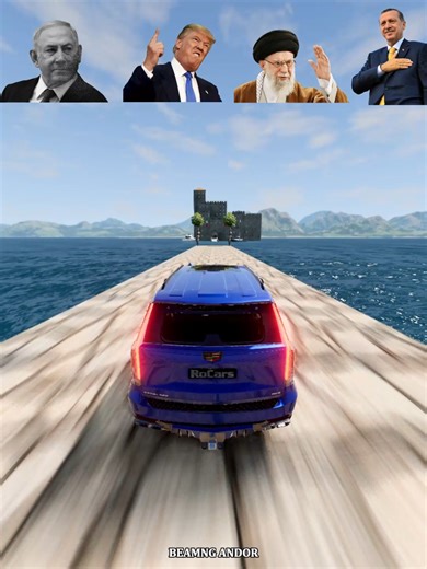 👉💥 Trump vs Ali Hamaney vs Netanyahu vs Erdoğan 😱 Impossible Floating Castle Challenge #foryou #viral #fyp #car