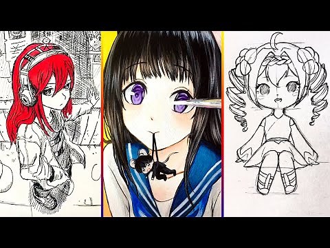 Satisfying Anime Art. Talented People draw anime characters. Anime Drawing