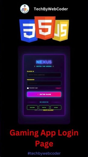 Day 05: How To Build a Gaming App Login Page Using HTML, CSS & JS (For Beginners)
