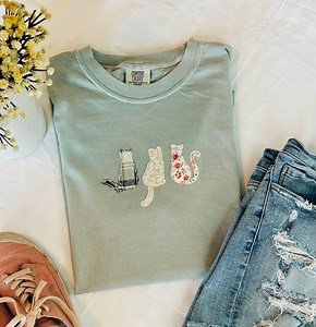 Patchwork Cat Comfort Colors T-shirt - Etsy