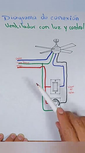 Diagrama de Conexión de Ventilador con Luz