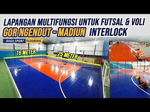 🔴BARU! Lapangan Multifungsi Interlock Ukuran 16x25 Bisa Untuk Futsal & Voli - GOR NGENDUT PUCANGANOM
