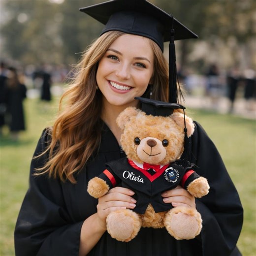 Custom Graduation Teddy Bear With Name, School Logo Plush Bear With Mortarboard, Unique Graduation Gift for Him Her - Etsy