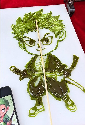 How to Draw Zoro Sugar Painting with Spoon | One Piece Art