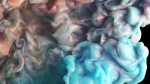 Colorful Red Blue Paint Drops Left Mixing Water Ink Swirling