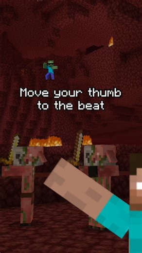 Speed run to the Nether Using Only your Finger! ☝️🔥 (Minecraft)