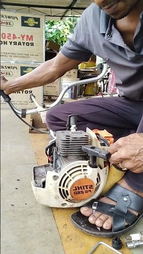 Replaced the spark plug and ignition module of the Stihl fs250 brushcutter.